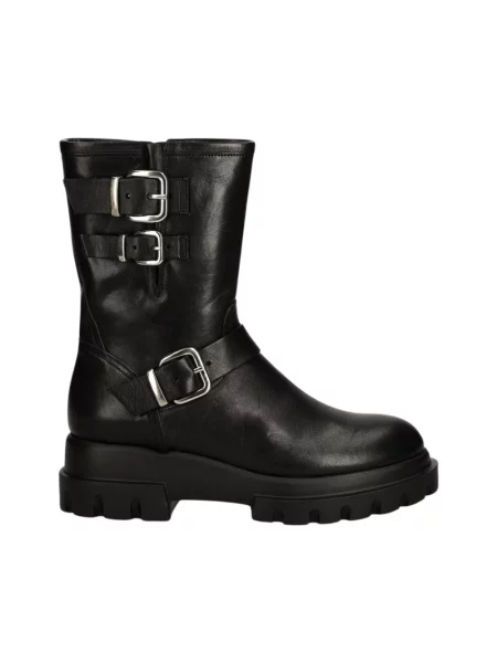 Botki Agl skórzane chunky czarne