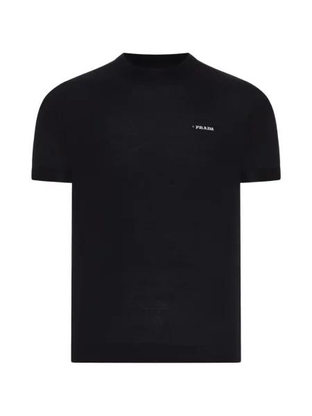 Pulover Prada cu decolteu rotund negru