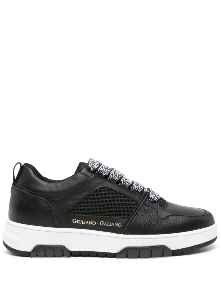 Sneakerși Giuliano Galiano din piele cu imagine negru