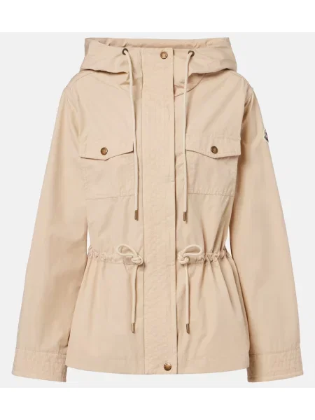 Geacă parka Moncler cu glugă bej