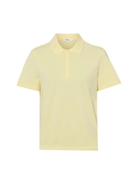 Koszulka polo o kroju regular fit z mieszanki bawełny S.oliver Red Label żółta