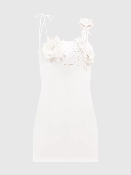 Сукня з квітковою аплікацією кольору айворі David Koma бежева