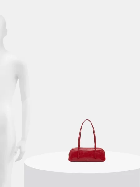 Calvin Klein Táska Foil Logo Glossy Bauletto piros