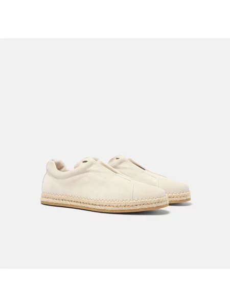 Espadryle Scarosso skórzane beżowe