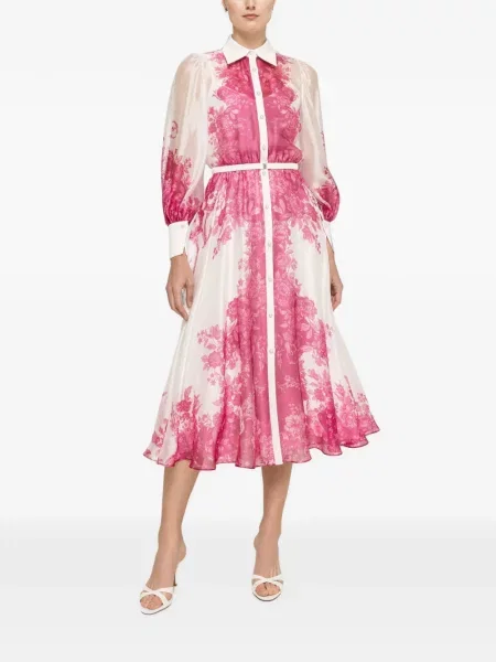 Rochie midi Nissa din organza alb