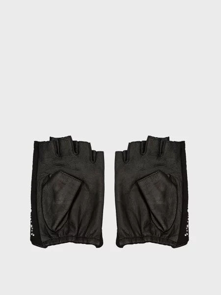 Кожаные перчатки Karl Lagerfeld черные