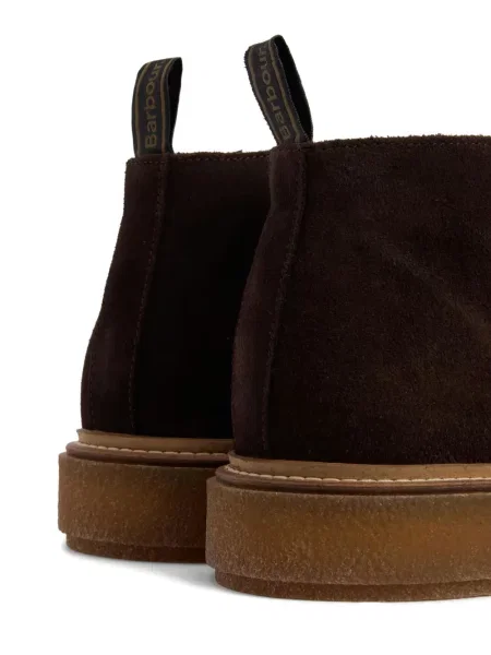 Botine Barbour cu șireturi din piele de căprioară maro