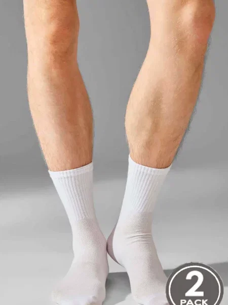 Женские высокие носочки 2 шт. SOCKS COTTON білі