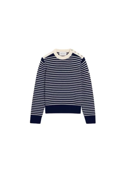 Sweter Ami Paris w paski z paskiem