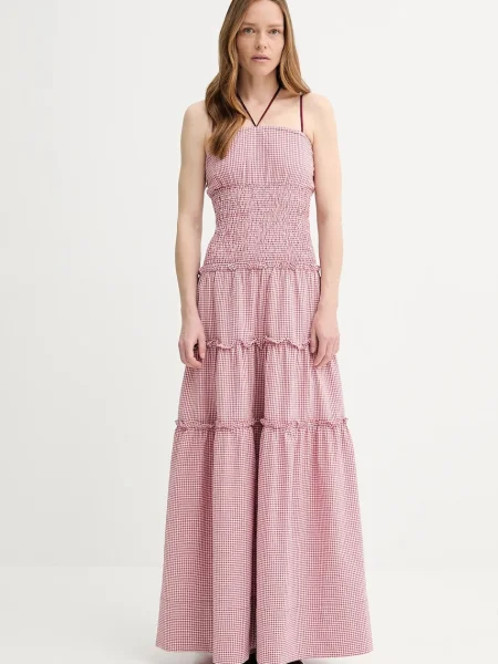 Alohas sukienka Masami maxi rozkloszowana różowy