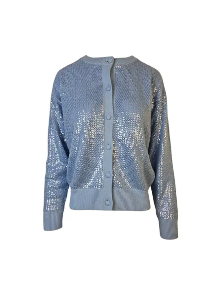 Sweter Parosh z cekinami niebieski