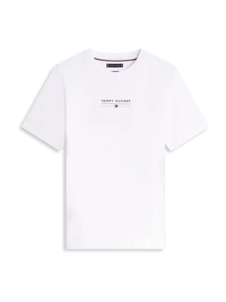 TOMMY HILFIGER Tričko BRAND LOVE námořnická modř / rubínově červená bílá