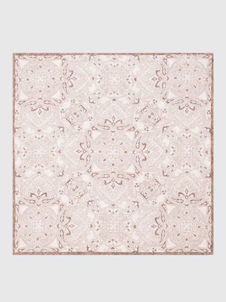 Шелковый платок Brunello Cucinelli с принтом с узором пейсли бежевый