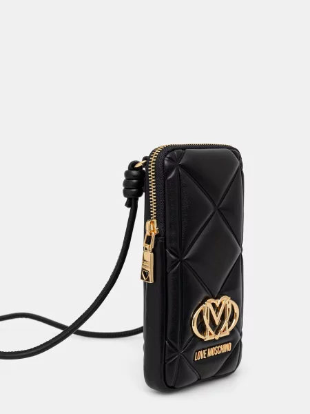 Love Moschino torbica za telefon za žene od imitacije kože crna