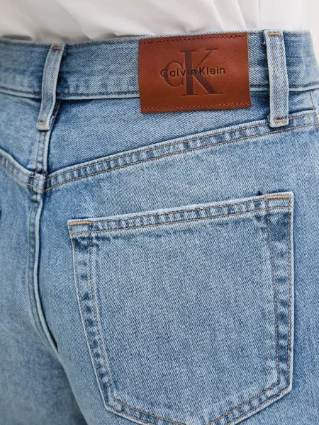 Calvin Klein Jeans къс панталон дамски от синьо