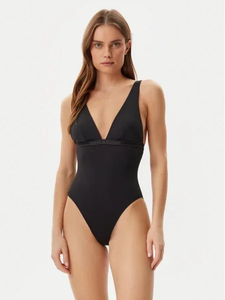 Jednodielne plavky Tommy Hilfiger čierna