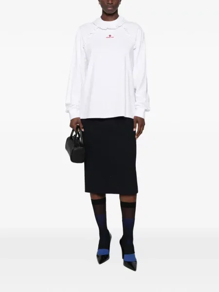Tricou Shushu/tong cu broderie alb