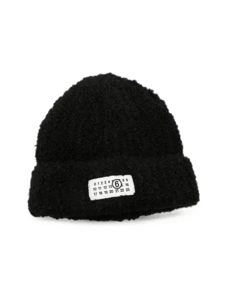 Czapka Mm6 Maison Margiela z logo wełniana czarna