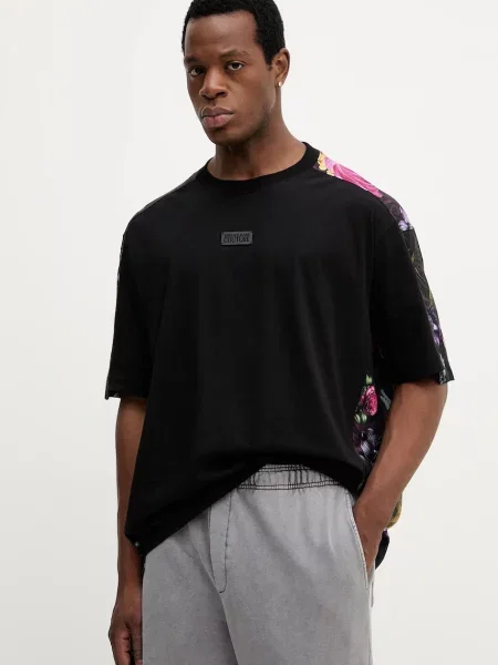 Versace Jeans Couture tricou cu imprimeu negru