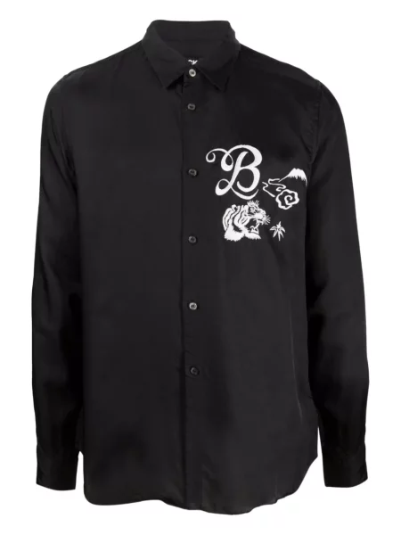 Риза Black Comme Des Garçons с тигров принт черно