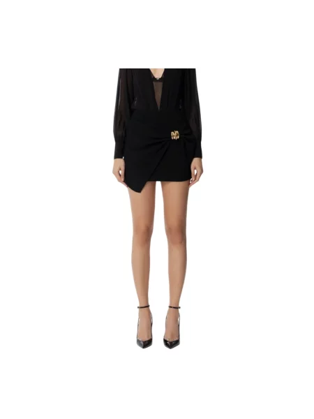 Małe mały spódnica-szorty Elisabetta Franchi kopertowe czarne