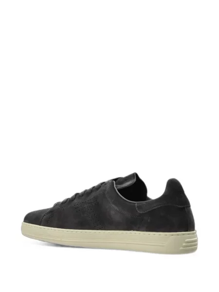 Sneakerși Tom Ford din piele de căprioară cu autograf gri