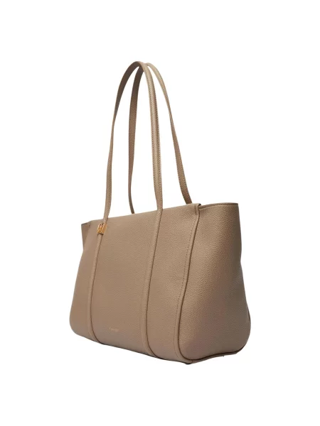 Geantă Calvin Klein Emblem Hw Pebble Tote bej