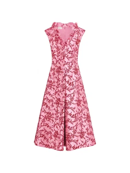 Rochie midi Alberta Ferretti cu model floral cu imagine roz