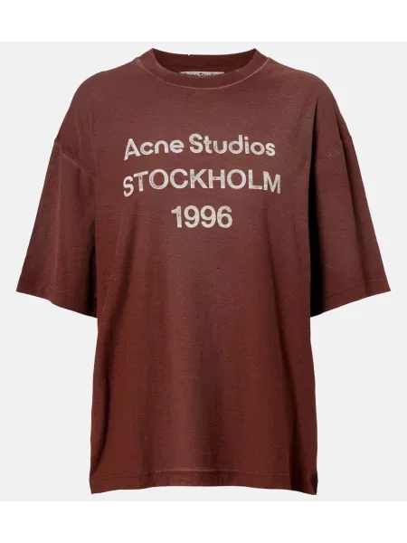 Tricou Acne Studios din jerseu maro
