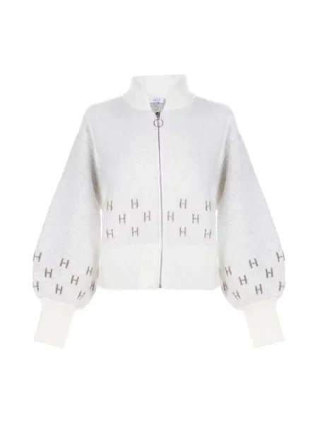 Krótki sweter Hést wełniany biały