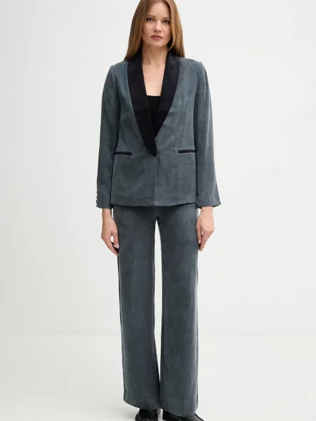 Hoss Intropia spodnie granatowy proste high waist