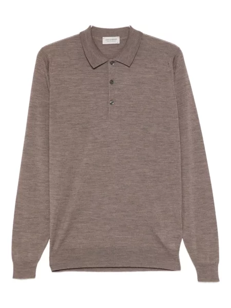 Długi polo John Smedley brązowe