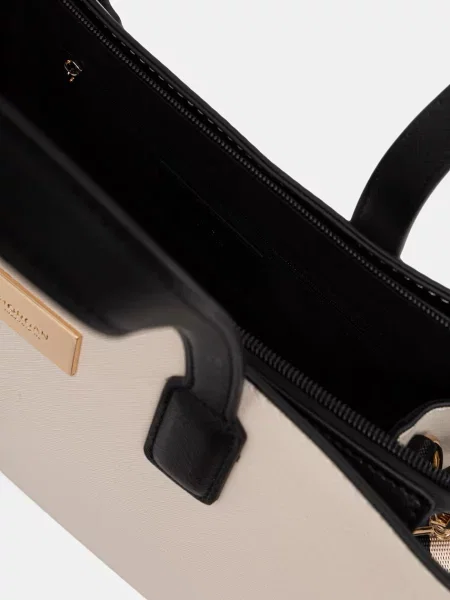 Műbőr shopper táska Morgan bézs
