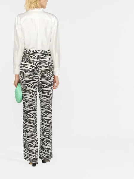 Pantaloni 's Max Mara cu imagine cu model zebră alb