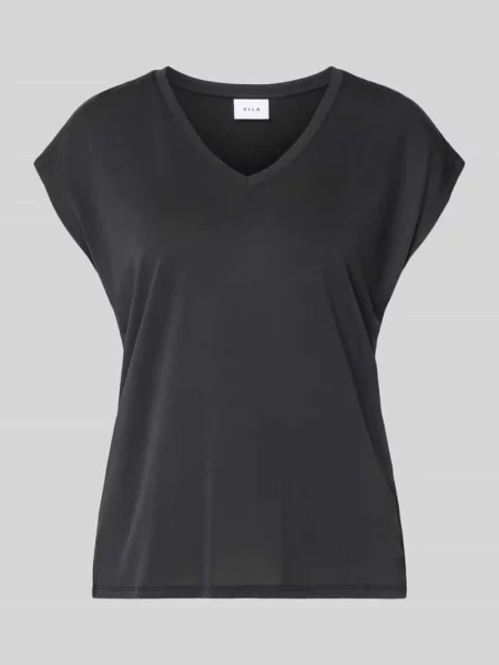 T-shirt z dekoltem w serek model ‘Uvery’ Someday