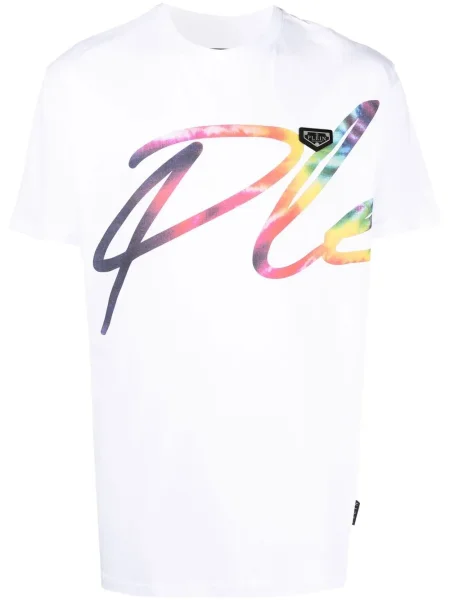 Tricou Philipp Plein cu imagine alb