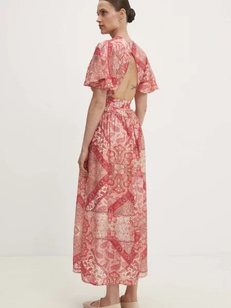 Answear Lab rochie maxi evazati roz