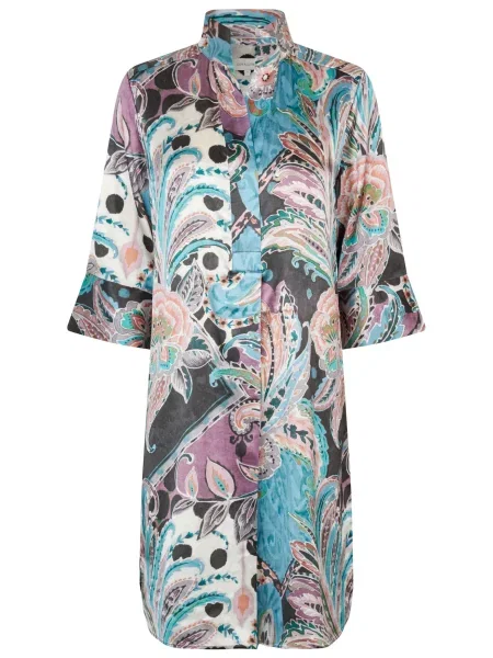 Dea Kudibal Rochie tip bluză Kamillesdea albastru deschis / verde / mov orhidee negru