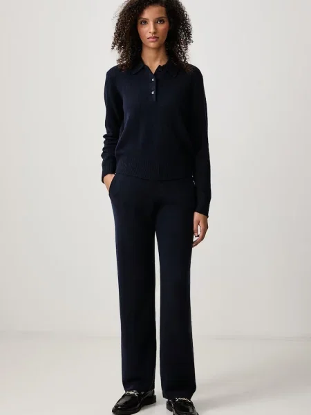Sporty & Rich S Logo pantaloni cu cașmir pentru femei
