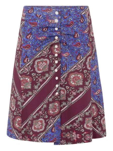 Fustă Rabanne cu imagine cu model paisley albastru