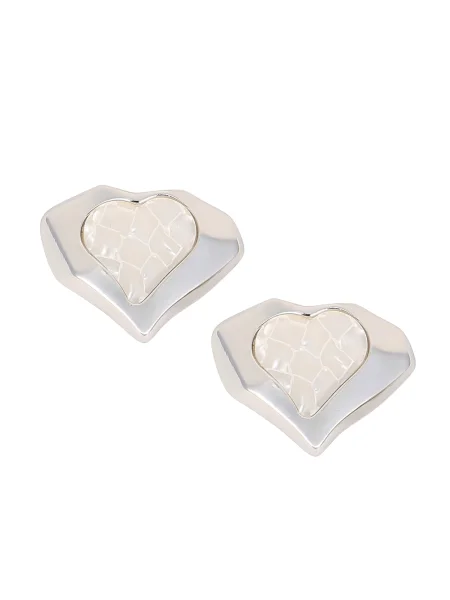 SOHI Uhani Miley srebrna / biserno bela