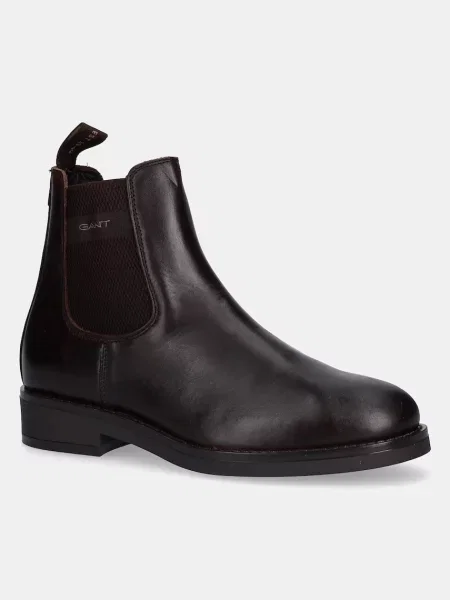 Кожени боти челси Gant Prepdale мъжки кафяво