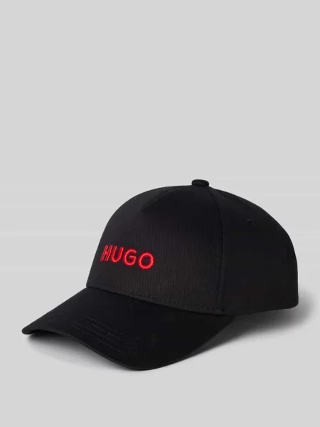 Czapka z daszkiem i wyhaftowanym logo model ‘Jude’ Hugo czarna