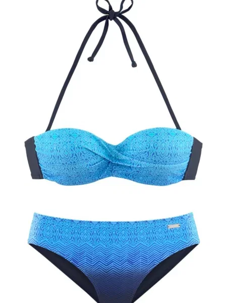 LASCANA Costum de baie două piese deschis / regal albastru