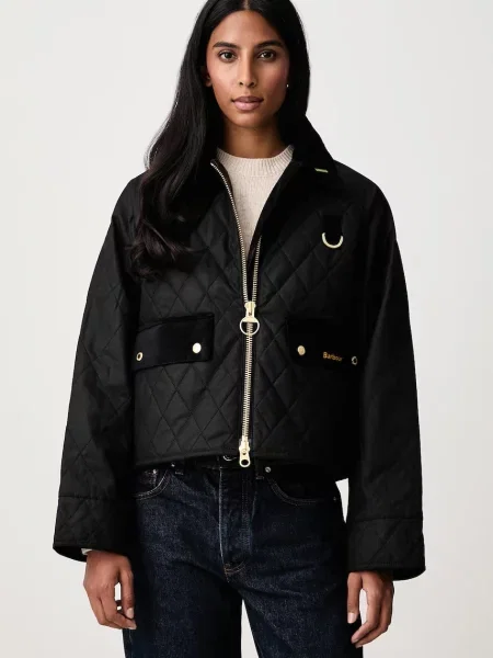 Barbour jachetă scurtă pentru femei din negru