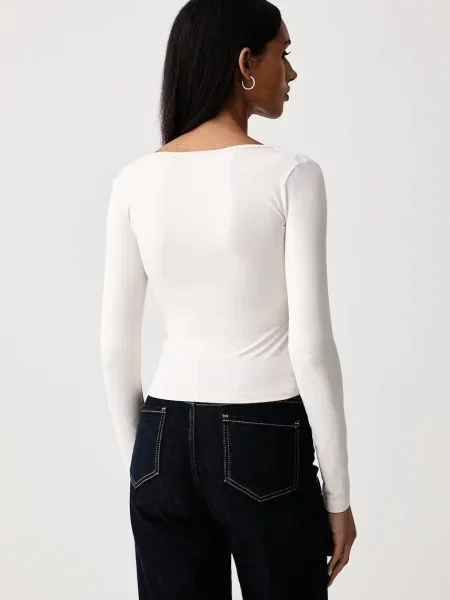 Tricou cu mânecă lungă Guess bej