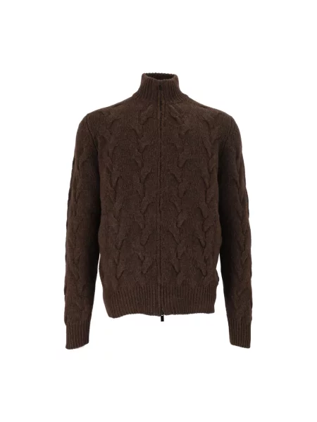Sweter Filippo De Laurentiis wełniany brązowy