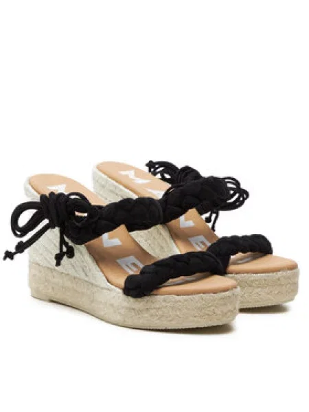 Manebi Espadrilky Hamptons Two Braided Bands Wedge Espadrilles K WE černá