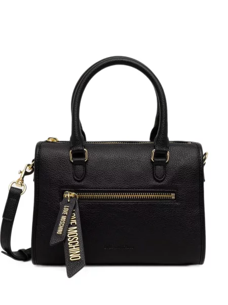 Geantă shopper Love Moschino cu autograf negru