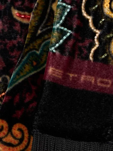 Кадифен колан Etro мъниста черно